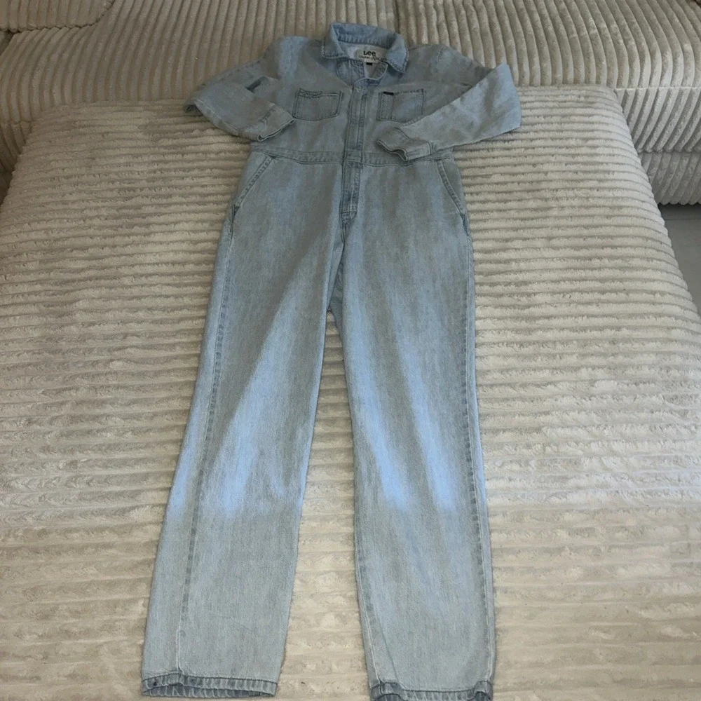 Lee Jeans Vintage Modern Union-Alls Sz Small Denim Barely Blue unionAlls